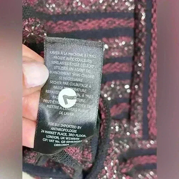 Akemi+Kin Celeste Metallic Burgundy Sweater Top - Picture 10 of 10